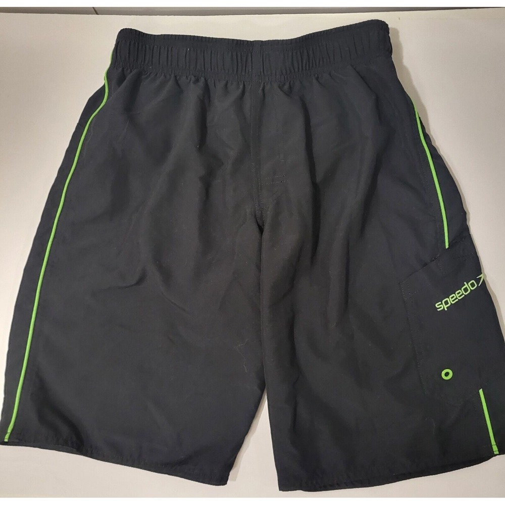Speedos‎ Men's Swim Trunks, Black / Green Trim Design, Size XL